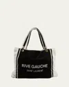 Saint Laurent Rive Gauche Towel Tote Bag In Black/white