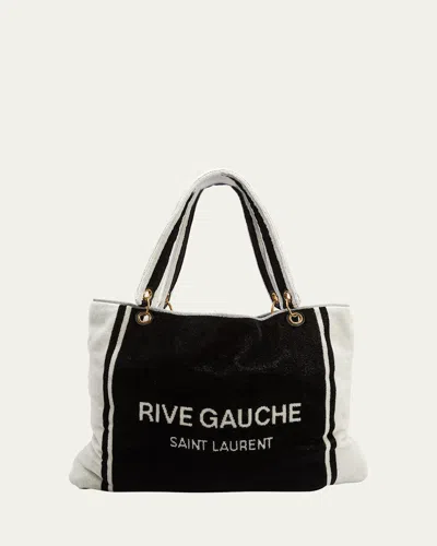 SAINT LAURENT RIVE GAUCHE TOWEL CABAS IN TERRYCLOTH