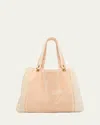 Saint Laurent Rive Gauche Towel Cabas In Terrycloth In Rose