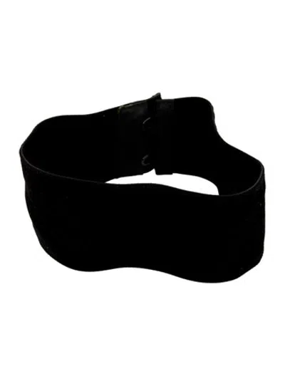 Pre-owned Saint Laurent Rive Gauche Vintage Velvet Choker Necklace, 13.5" In Multicolor