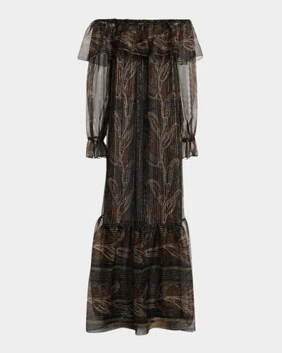 Saint Laurent Robe In Multicolore Fonce