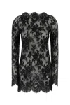 Saint Laurent Lace Mini Dress In Noir