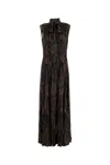 Saint Laurent Women Printed Silk Blend Long Dress