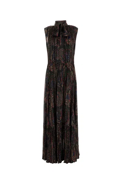 SAINT LAURENT ABITO LUNGO IN MISTO SETA STAMPATA  DONNA