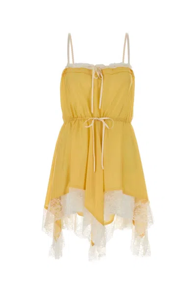 Saint Laurent Robe In Yellow
