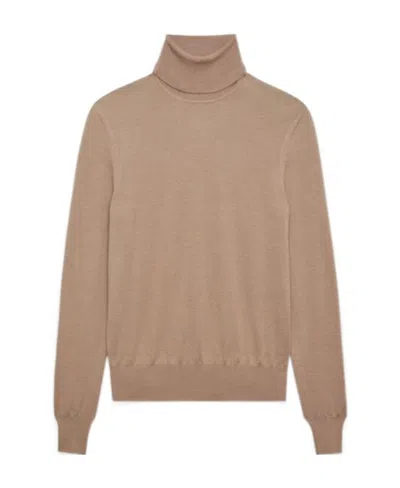 Saint Laurent Roll-neck Jumper In Nude
