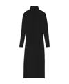 Saint Laurent Roll-neck Midi Dress In Black