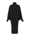 Saint Laurent Roll-neck Mini Dress In Black