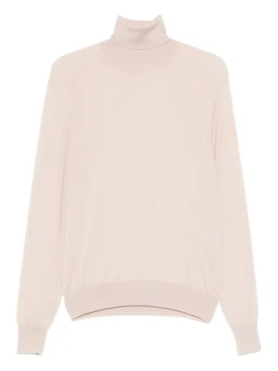 Saint Laurent Roll-neck Sweater In Pink