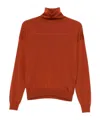 Saint Laurent Long-sleeved Sweater In Brown