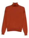 Saint Laurent Long-sleeved Sweater In Red