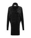 Saint Laurent Velvet Turtleneck Top In Black