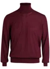 Saint Laurent Roll-neck Wool Jumper In Burgundy