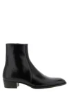 Saint Laurent Ankle Boots With Block Heel And Pointed Toe In Black