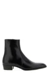 Saint Laurent Black Roman Boots In Smooth Leather In Black