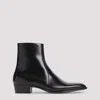 Saint Laurent Black Roman Boots In Smooth Leather In Black