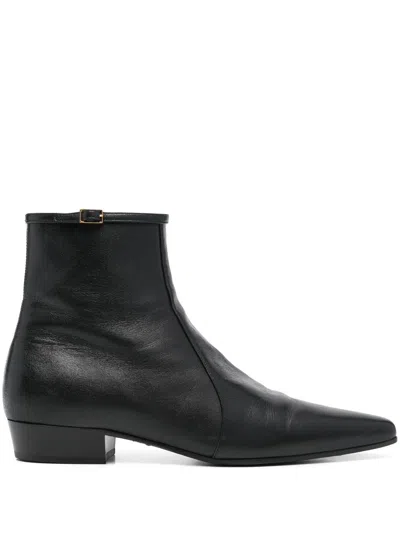 Pre-owned Saint Laurent Romeo Boots In Black