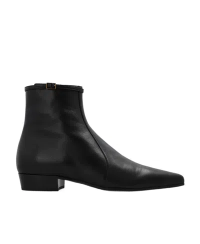 Saint Laurent Romeo Calf-leather Ankle Boots In Black
