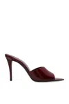 Saint Laurent Romy Patent Leather Mules In Brown