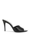 Saint Laurent 110mm Goldie Leather Mule Sandals In Nero