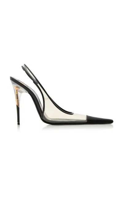 Saint Laurent Romy Tpu Slingback Pumps In Black