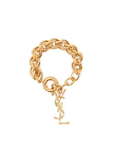 Saint Laurent `rope Chain` Bracelet In Metallic