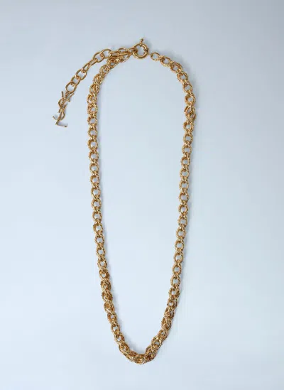 Saint Laurent Rope Chain Necklace In Neutral