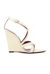 Saint Laurent Rossi Wedge Sandal In Coquille