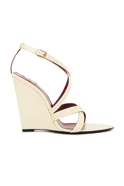 Saint Laurent Rossi Wedge Sandal In Coquille