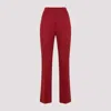 Saint Laurent Cotton-twill Straight-leg Pants In Red