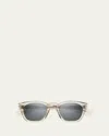Saint Laurent Round Acetate Sunglasses In Beige