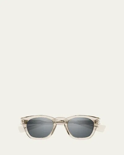 Saint Laurent Round Acetate Sunglasses In Beige