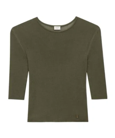 SAINT LAURENT SAINT LAURENT CASSANDRE CREWNECK KNITTED TOP