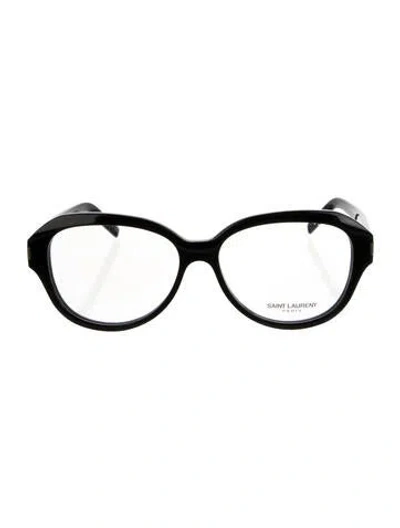 Pre-owned Saint Laurent Round Eyeglasses In Black