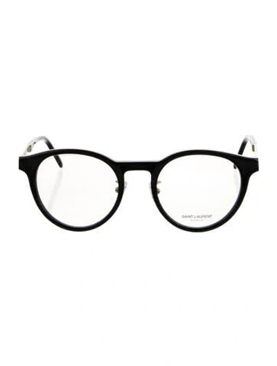 Pre-owned Saint Laurent Round Eyeglasses In Black