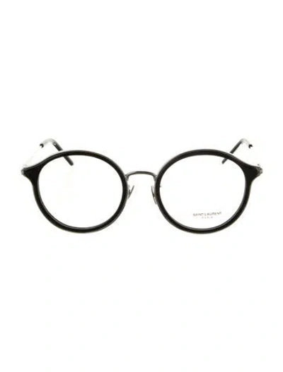 Pre-owned Saint Laurent Round Eyeglasses In Black
