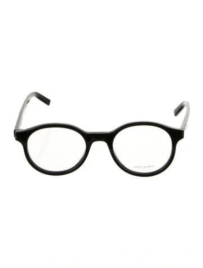 Pre-owned Saint Laurent Round Eyeglasses In Black