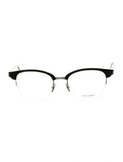 Pre-owned Saint Laurent Round Eyeglasses In Black