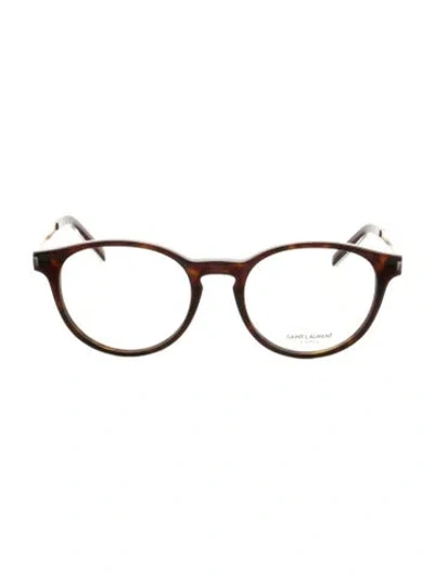 Pre-owned Saint Laurent Round Eyeglasses In Brown