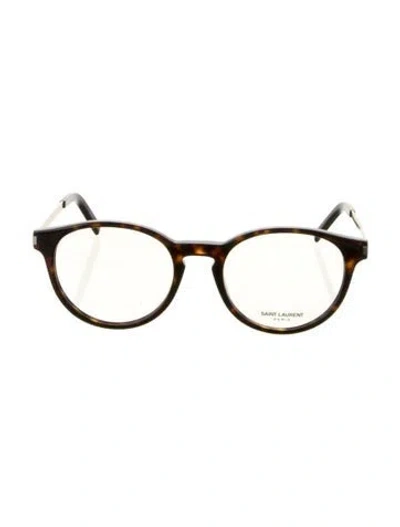 Pre-owned Saint Laurent Round Eyeglasses In Brown