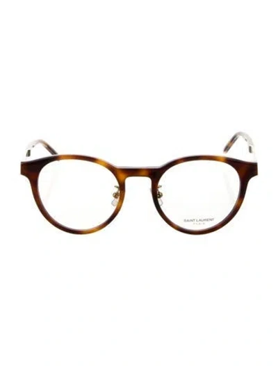 Pre-owned Saint Laurent Round Eyeglasses In Brown