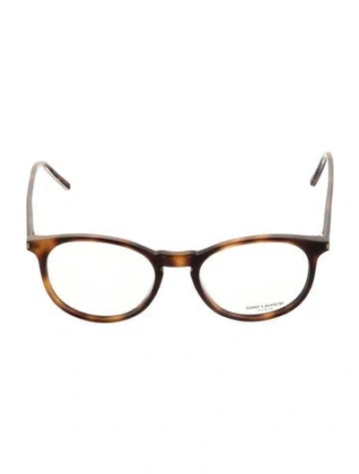 Pre-owned Saint Laurent Round Eyeglasses In Brown