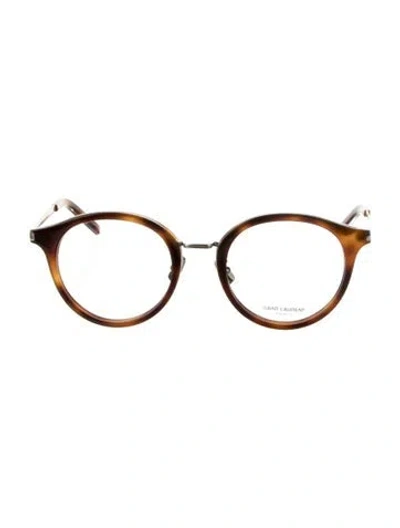 Pre-owned Saint Laurent Round Eyeglasses In Brown