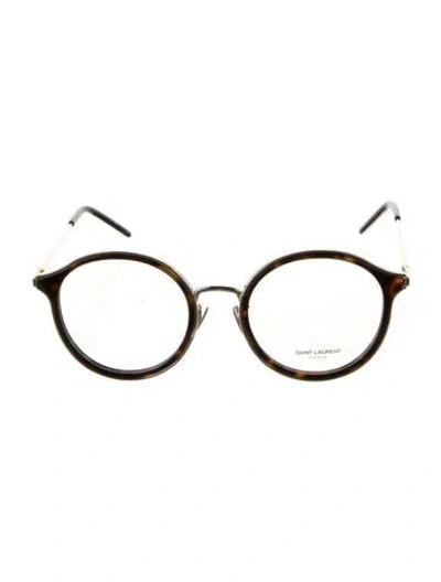 Pre-owned Saint Laurent Round Eyeglasses In Brown