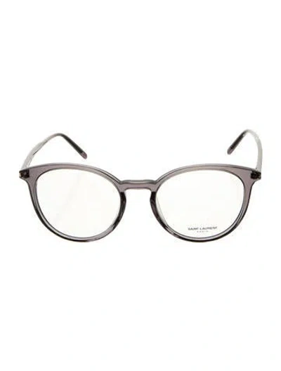Pre-owned Saint Laurent Round Eyeglasses In Gray