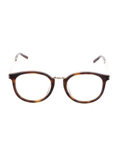 Pre-owned Saint Laurent Round Eyeglasses W/ Tags In Brown