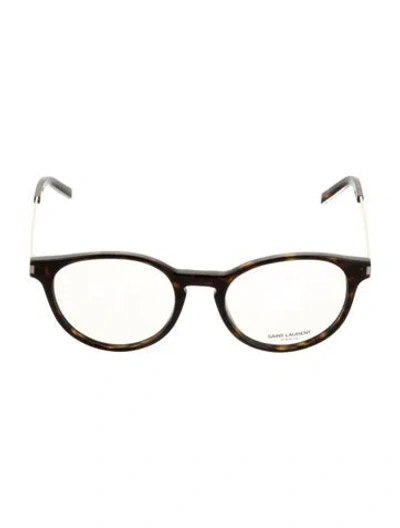 Pre-owned Saint Laurent Round Eyeglasses W/ Tags In Brown