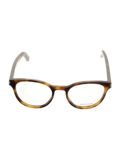 Pre-owned Saint Laurent Round Eyeglasses W/ Tags In Brown