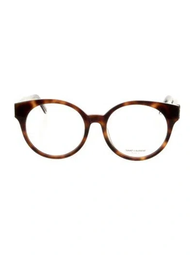Pre-owned Saint Laurent Round Eyeglasses W/ Tags In Brown
