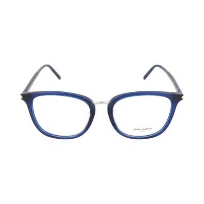 Pre-owned Saint Laurent Round Frame Acetate Optical Frames 'blue' | Men's Size Onesize